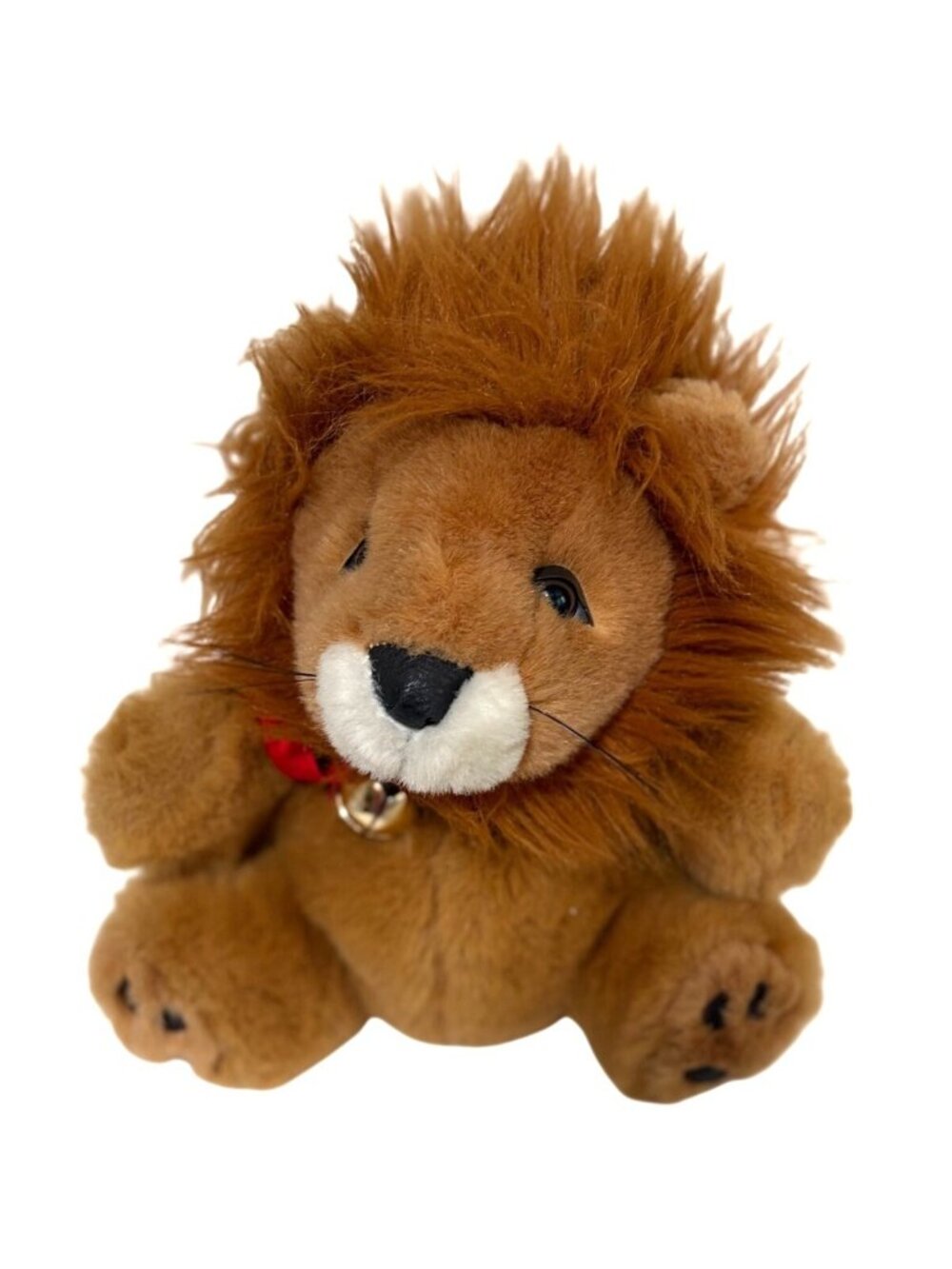 Vintage Playful Pals Hand Puppet Plush Stuffed Animal Toy Lion Mervyn with Bell